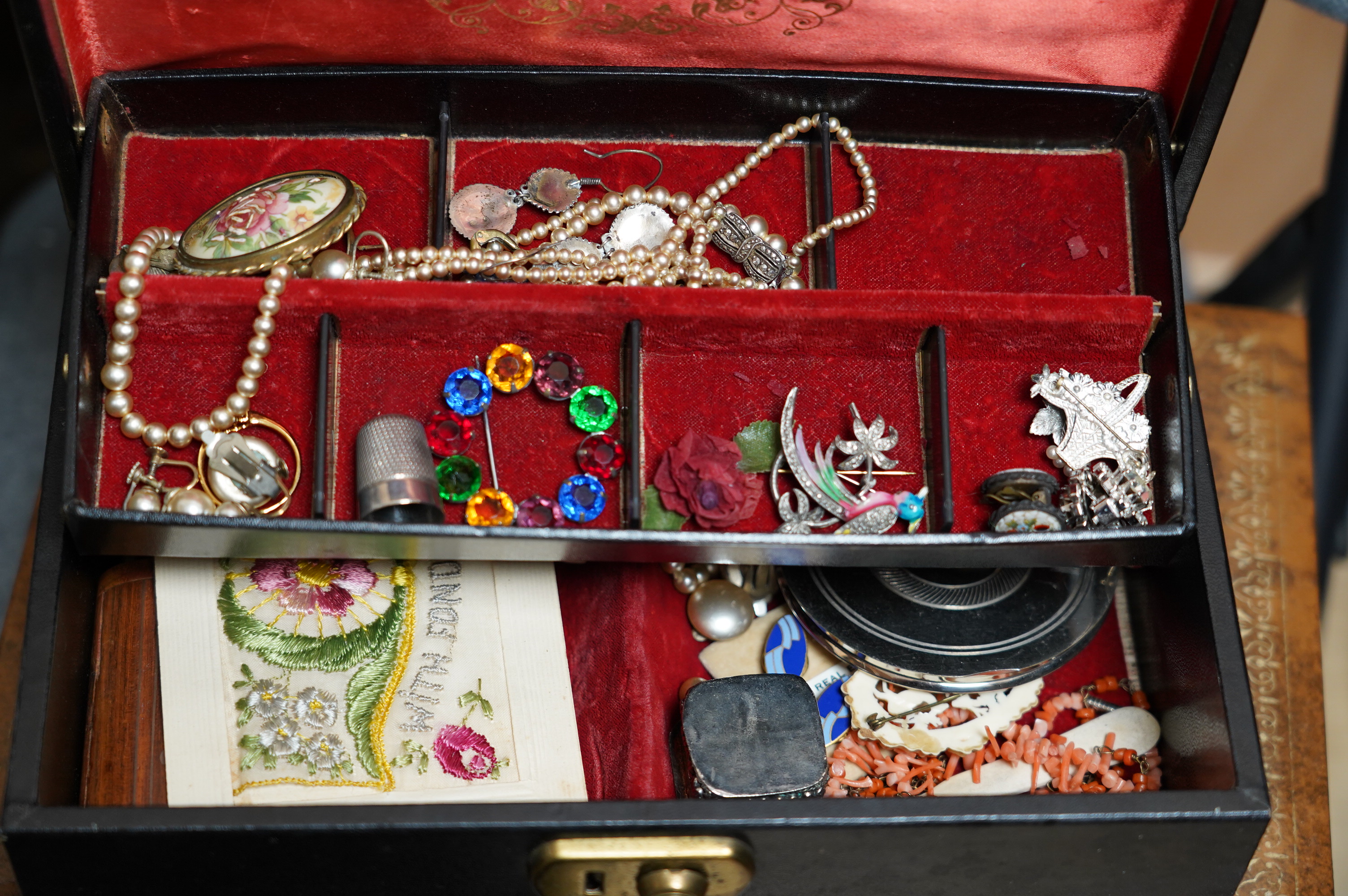 Three boxes of assorted costume jewellery. Condition - poor to fair to good